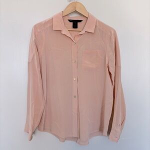 New MARC JACOBS Silk Blush Pink Button Down Blouse‎ Size 6